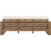 SAFAVIEH Couture Outdoor Patio Furniture Collection – Santiago Natural Eucalyptus Patio Sofa with Beige Cushions, Modern Seating (CPT1051A)(Natural/Beige)
