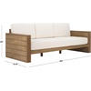 SAFAVIEH Couture Outdoor Patio Furniture Collection – Santiago Natural Eucalyptus Patio Sofa with Beige Cushions, Modern Seating (CPT1051A)(Natural/Beige)
