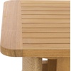 SAFAVIEH Couture Outdoor Patio Furniture Collection – Skipper Teak Solid Wood Slatted Rectangular Coffee Table, Modern Woven-Detail Base Design (CPT2009)(Natural)