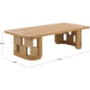 SAFAVIEH Couture Outdoor Patio Furniture Collection – Skipper Teak Solid Wood Slatted Rectangular Coffee Table, Modern Woven-Detail Base Design (CPT2009)(Natural)