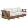 SAFAVIEH Couture Outdoor Patio Furniture Collection – Tortuga Natural Eucalyptus Patio Sofa with White Cushions, Modern Seating (CPT1048A)(Natural/White)