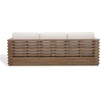 SAFAVIEH Couture Outdoor Patio Furniture Collection – Tortuga Natural Eucalyptus Patio Sofa with White Cushions, Modern Seating (CPT1048A)(Natural/White)