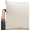 SAFAVIEH Outdoor Couture Collection Tommy Tropical Black Metal/Natural Solid Wood Patio Sofa (CPT1030A)
