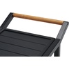 SAFAVIEH Outdoor Couture Patio Furniture Tonga Black Aluminum & Natural Brown Solid Wood Removable Tray Top Bar Cart(Black/Natural)
