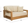 Safavieh CPT1003A Couture Montford Wood Loveseat, 1′ x 1′, Brazilian Teak/Beige(Beige)