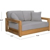 Safavieh CPT1003A Couture Montford Wood Loveseat, 1′ x 1′, Brazilian Teak/Beige(Grey)