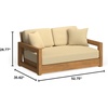 Safavieh CPT1003A Couture Montford Wood Loveseat, 1′ x 1′, Brazilian Teak/Beige(Natural Teak/Beige)
