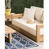 Safavieh CPT1003A Couture Montford Wood Loveseat, 1′ x 1′, Brazilian Teak/Beige(Natural Teak/Beige)
