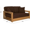 Safavieh CPT1003A Couture Montford Wood Loveseat, 1′ x 1′, Brazilian Teak/Beige(White)