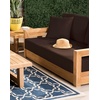 Safavieh CPT1003A Couture Montford Wood Loveseat, 1′ x 1′, Brazilian Teak/Beige(White)