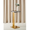 Safavieh Couture Collection Mars White and Black Acrylic C Drink Table (SFV3563C)(Brass / Black)