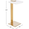 Safavieh Couture Collection Mars White and Black Acrylic C Drink Table (SFV3563C)(White / Gold)