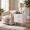 Safavieh Couture Home Neptune Glam White and Gold 2-drawer Side Table(White)