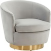 SAFAVIEH Couture Collection Annalee Light Grey Velvet/Gold Swivel Accent Chair (Fully Assembled)