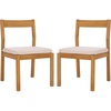 SAFAVIEH Couture Outdoor Collection Mayaguana Natural/White Solid Teak Wood Dining Chair Set of 2