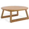 SAFAVIEH Couture Outdoor Patio Furniture Collection – Gale Teak Solid Wood Round Slatted Top Coffee Table (CPT2012A)(Natural)