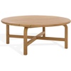 SAFAVIEH Couture Outdoor Patio Furniture Collection – Rogers Natural Teak Solid Wood Round Slatted Coffee Table, Modern Outdoor Living (CPT2015)(Natural)
