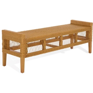 SAFAVIEH Couture Collection – Jimmy Rattan Bench, Handwoven Entryway Bench with Wood Frame, Versatile Accent Seating for Bedroom Living Room (CWK4001A)(Natural)