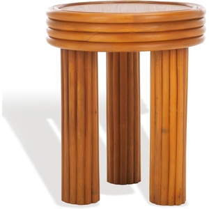 SAFAVIEH Couture Collection Bayard Natural Rattan Round Accent Table (Fully Assembled)