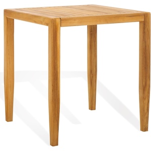 SAFAVIEH Couture Outdoor Collection Samoa Natural Brown Brazilian Teak Solid Wood Patio Accent Table