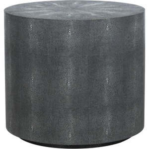 Safavieh Couture Collection Diesel Black Faux Shagreen Round End Table(Black)