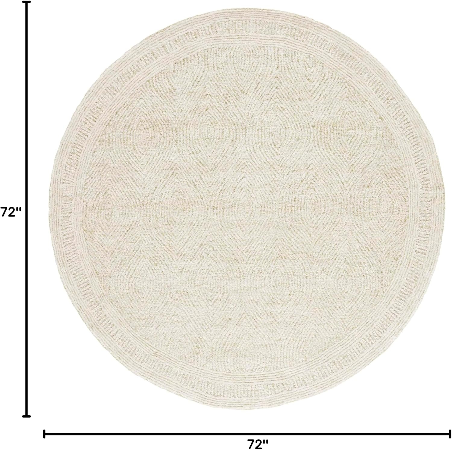 image:imageSAFAVIEH Abstract Collection Area Rug 10 Square Ivory amp Charcoal Handmade Wool Ideal for High Traffic Areas in Living Room Bedroom ABT340HGreenIvory