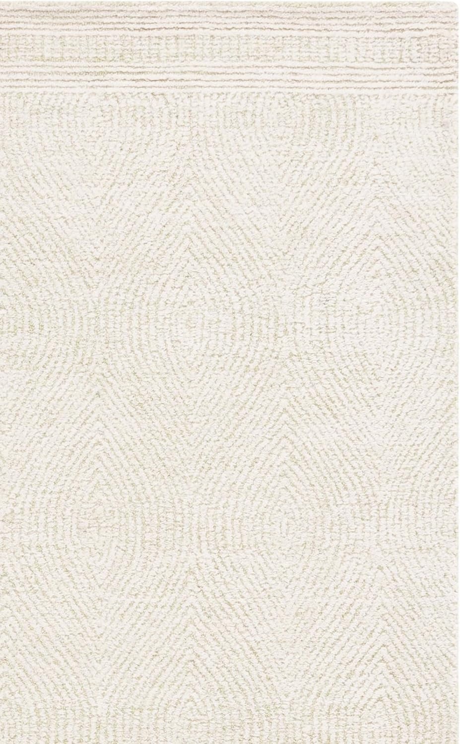 image:imageSAFAVIEH Abstract Collection Area Rug 10 Square Ivory amp Charcoal Handmade Wool Ideal for High Traffic Areas in Living Room Bedroom ABT340HGreenIvory