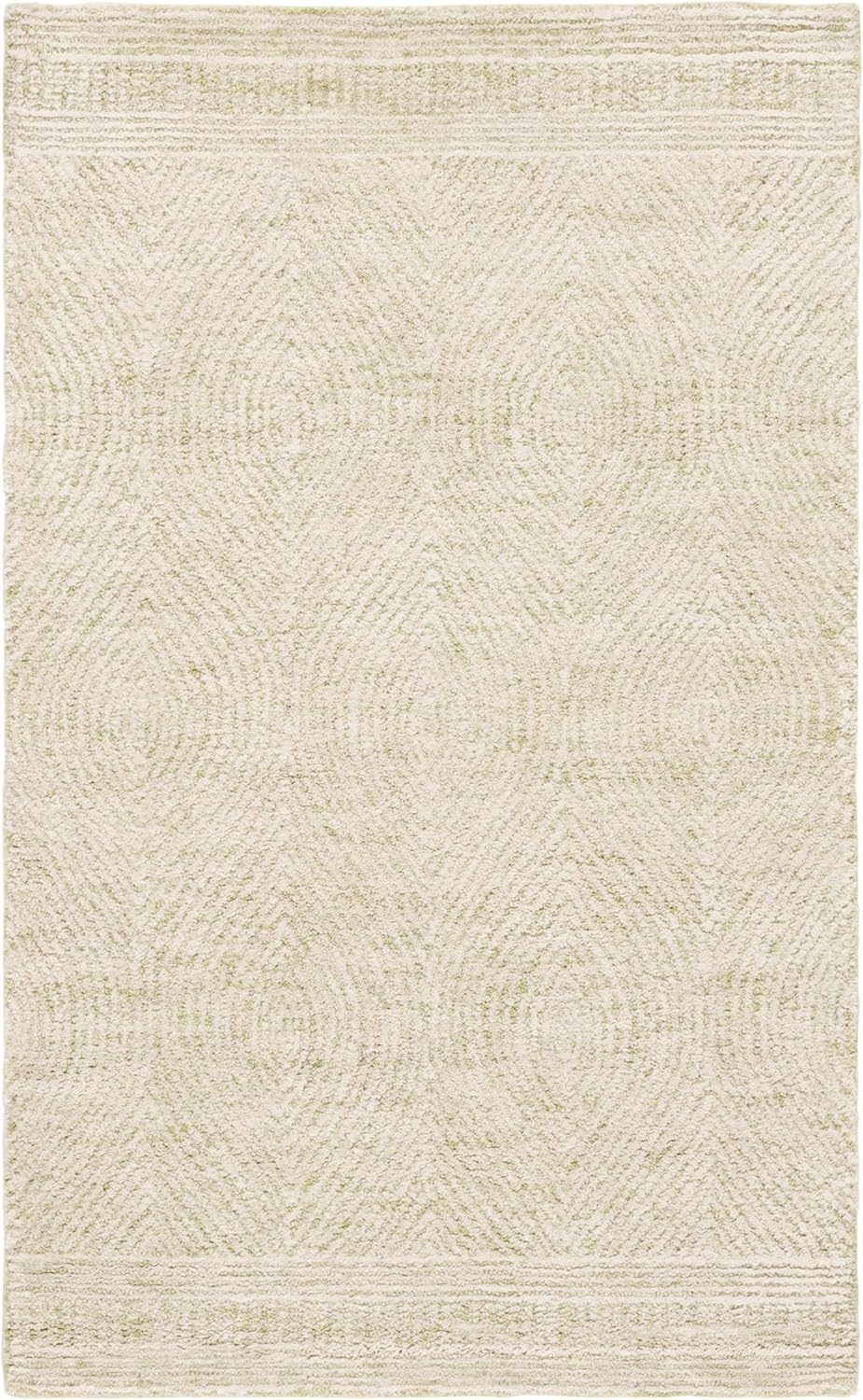 image:imageSAFAVIEH Abstract Collection Area Rug 10 Square Ivory amp Charcoal Handmade Wool Ideal for High Traffic Areas in Living Room Bedroom ABT340HGreenIvory
