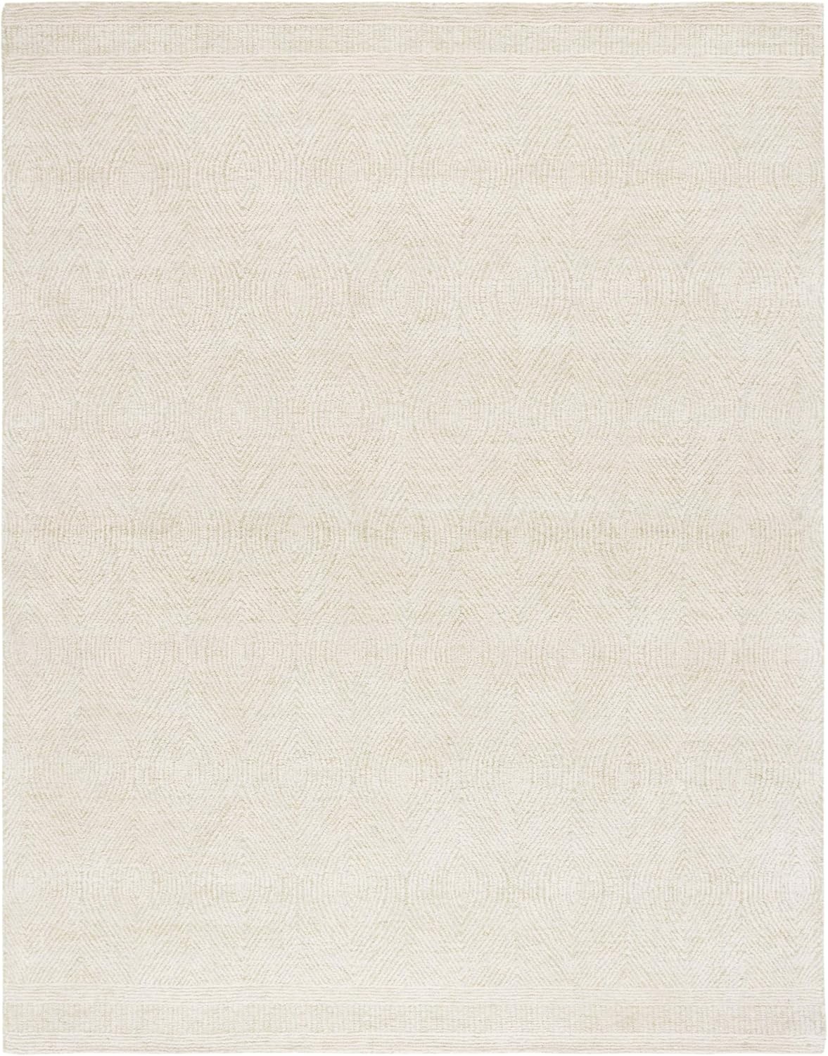 image:imageSAFAVIEH Abstract Collection Area Rug 10 Square Ivory amp Charcoal Handmade Wool Ideal for High Traffic Areas in Living Room Bedroom ABT340HGreenIvory
