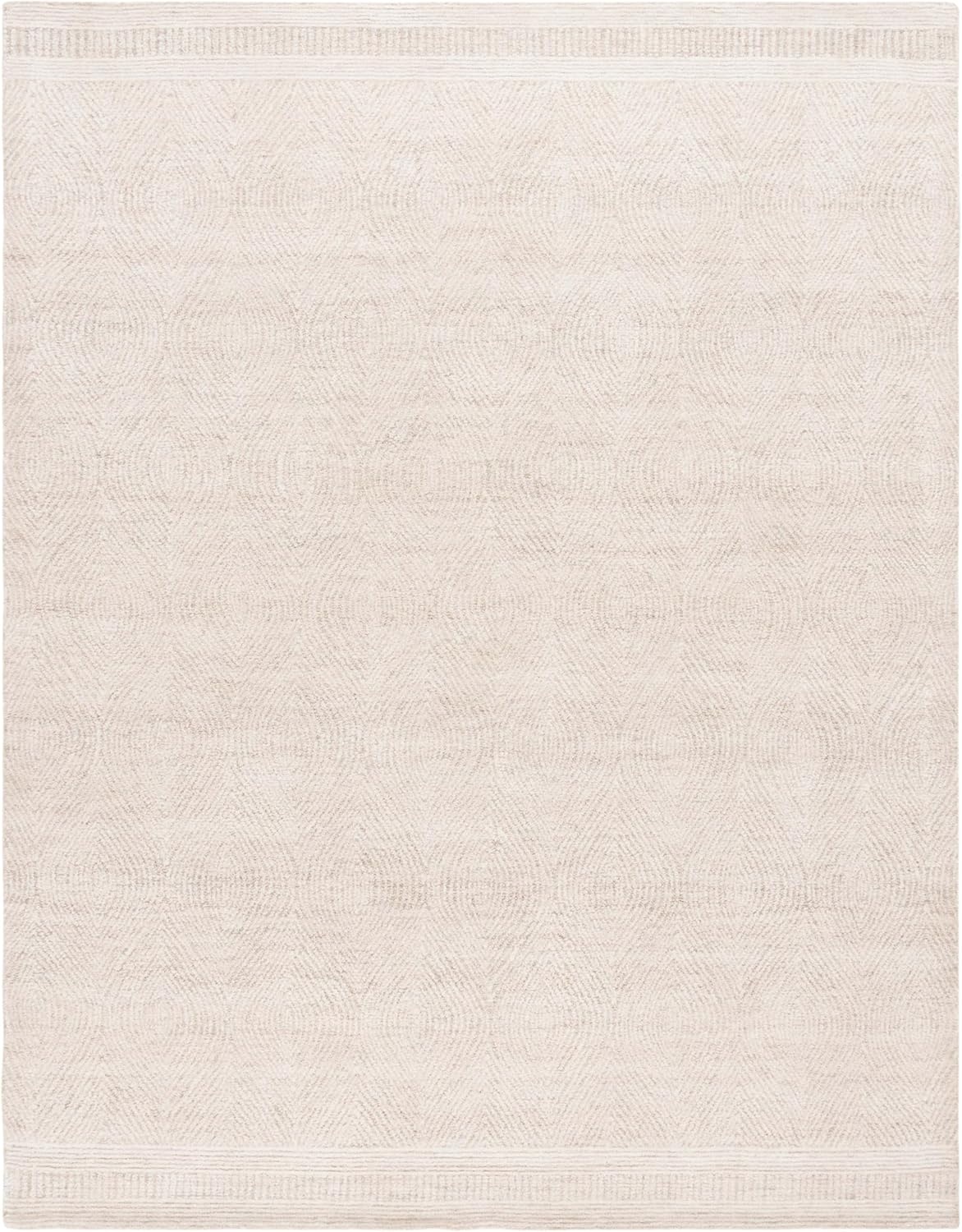 image:imageSAFAVIEH Abstract Collection Area Rug 10 Square Ivory amp Charcoal Handmade Wool Ideal for High Traffic Areas in Living Room Bedroom ABT340HIvoryBeige