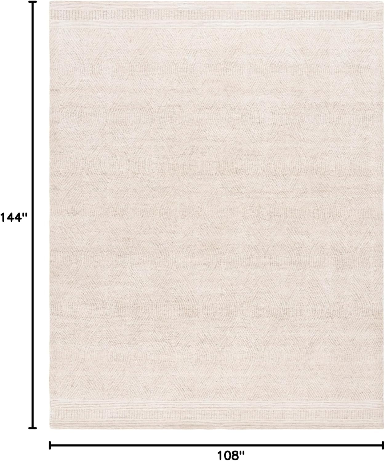 image:imageSAFAVIEH Abstract Collection Area Rug 10 Square Ivory amp Charcoal Handmade Wool Ideal for High Traffic Areas in Living Room Bedroom ABT340HIvoryBeige