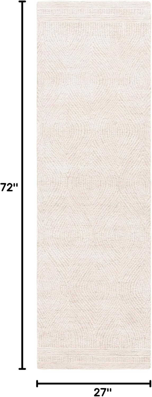image:imageSAFAVIEH Abstract Collection Area Rug 10 Square Ivory amp Charcoal Handmade Wool Ideal for High Traffic Areas in Living Room Bedroom ABT340HIvoryBeige
