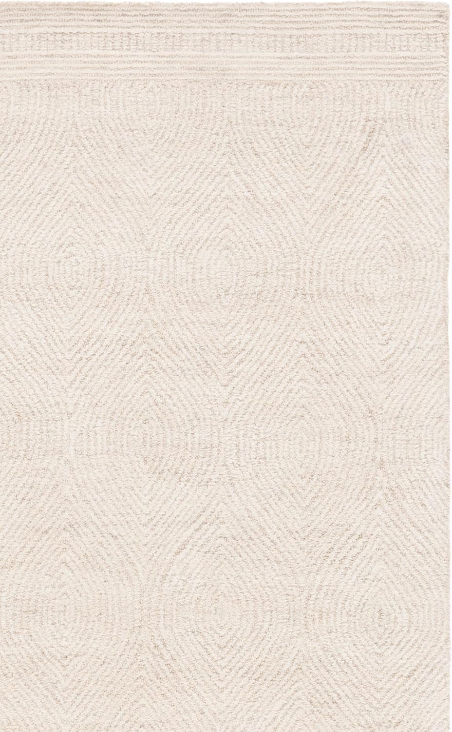 image:imageSAFAVIEH Abstract Collection Area Rug 10 Square Ivory amp Charcoal Handmade Wool Ideal for High Traffic Areas in Living Room Bedroom ABT340HIvoryBeige