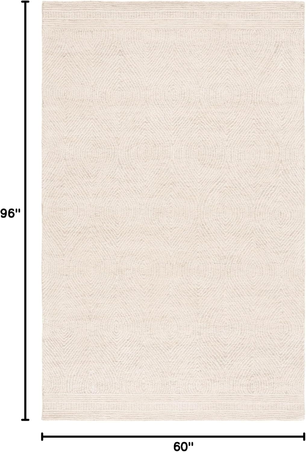 image:imageSAFAVIEH Abstract Collection Area Rug 10 Square Ivory amp Charcoal Handmade Wool Ideal for High Traffic Areas in Living Room Bedroom ABT340HIvoryBeige