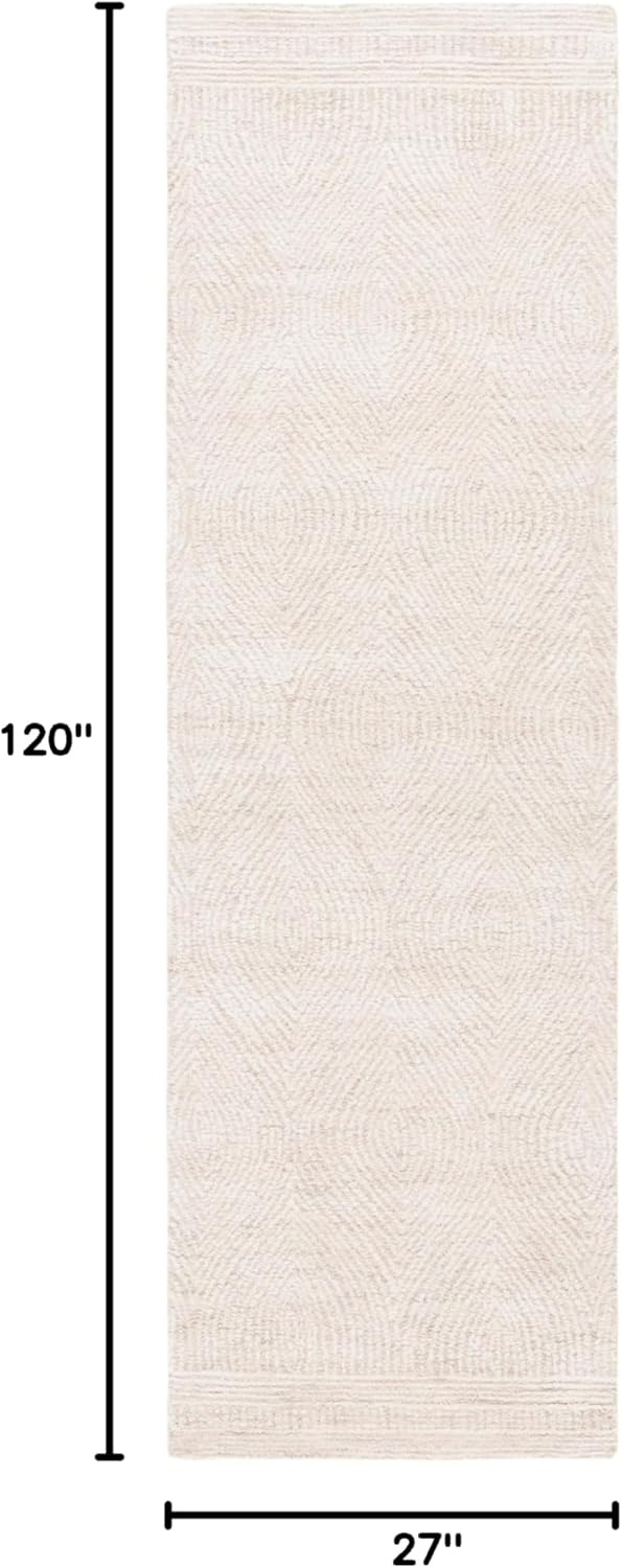 image:imageSAFAVIEH Abstract Collection Area Rug 10 Square Ivory amp Charcoal Handmade Wool Ideal for High Traffic Areas in Living Room Bedroom ABT340HIvoryBeige