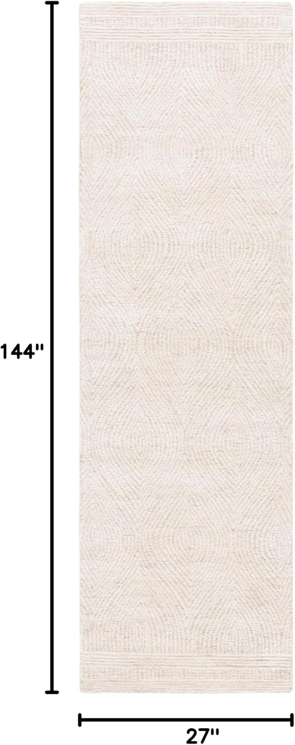 image:imageSAFAVIEH Abstract Collection Area Rug 10 Square Ivory amp Charcoal Handmade Wool Ideal for High Traffic Areas in Living Room Bedroom ABT340HIvoryBeige