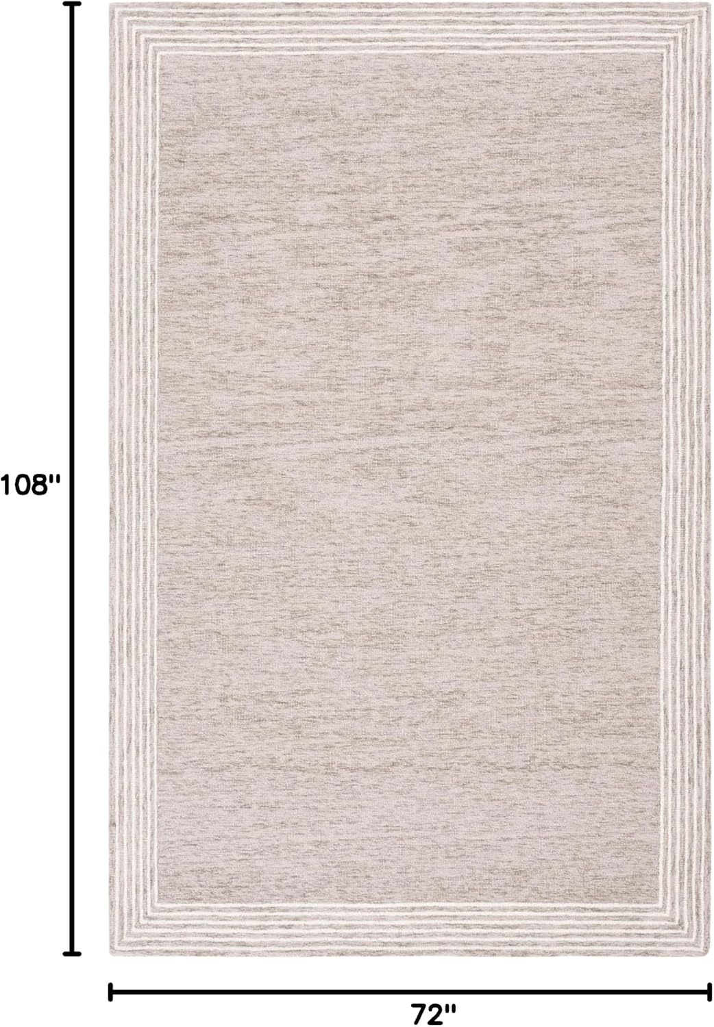 image:imageSAFAVIEH Abstract Collection Area Rug 10 Square Ivory amp Charcoal Handmade Wool Ideal for High Traffic Areas in Living Room Bedroom ABT340HIvoryBeige