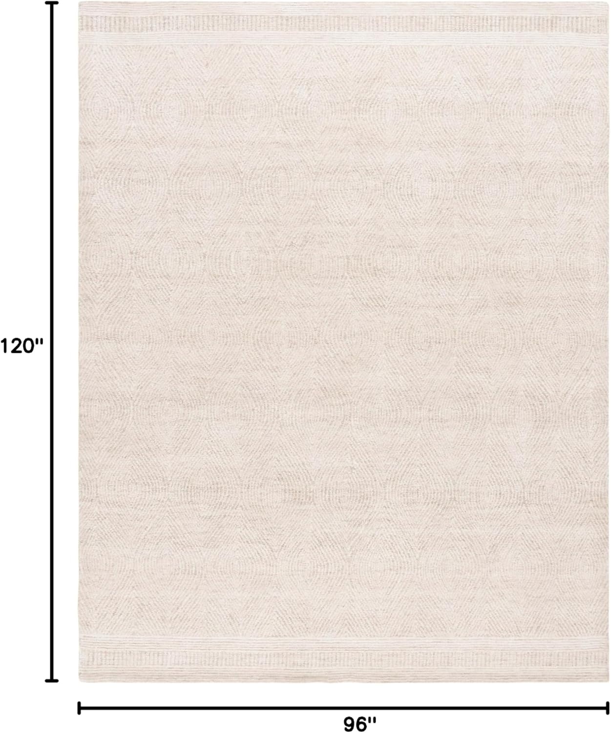 image:imageSAFAVIEH Abstract Collection Area Rug 10 Square Ivory amp Charcoal Handmade Wool Ideal for High Traffic Areas in Living Room Bedroom ABT340HIvoryBeige