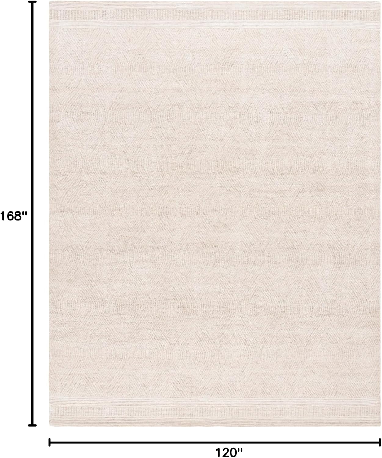 image:imageSAFAVIEH Abstract Collection Area Rug 10 Square Ivory amp Charcoal Handmade Wool Ideal for High Traffic Areas in Living Room Bedroom ABT340HIvoryBeige