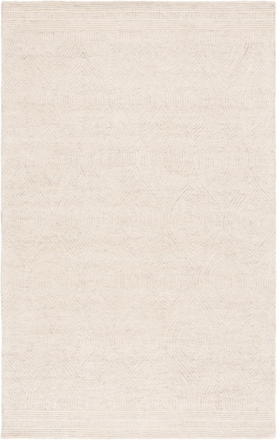 image:imageSAFAVIEH Abstract Collection Area Rug 10 Square Ivory amp Charcoal Handmade Wool Ideal for High Traffic Areas in Living Room Bedroom ABT340HIvoryBeige