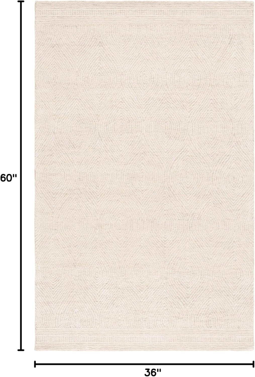 image:imageSAFAVIEH Abstract Collection Area Rug 10 Square Ivory amp Charcoal Handmade Wool Ideal for High Traffic Areas in Living Room Bedroom ABT340HIvoryBeige