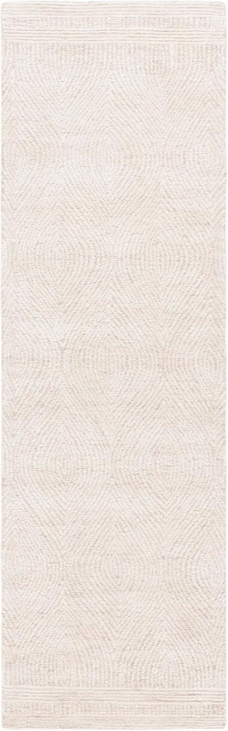 image:imageSAFAVIEH Abstract Collection Area Rug 10 Square Ivory amp Charcoal Handmade Wool Ideal for High Traffic Areas in Living Room Bedroom ABT340HIvoryBeige