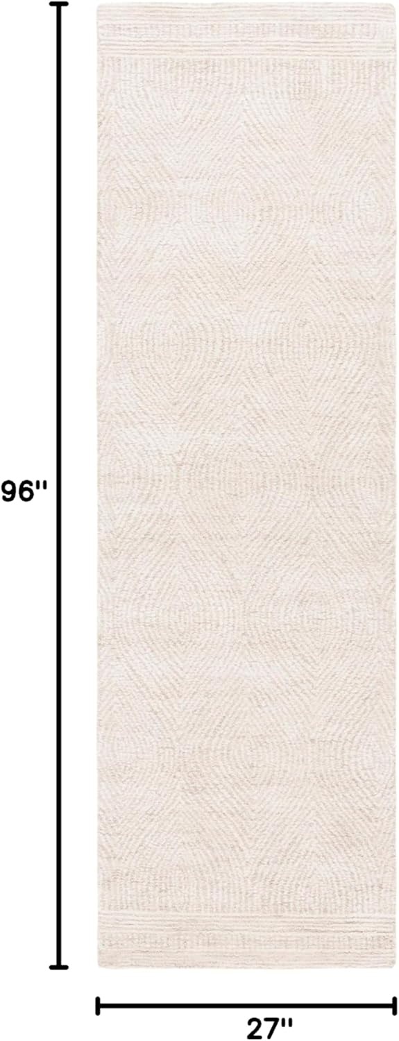image:imageSAFAVIEH Abstract Collection Area Rug 10 Square Ivory amp Charcoal Handmade Wool Ideal for High Traffic Areas in Living Room Bedroom ABT340HIvoryBeige