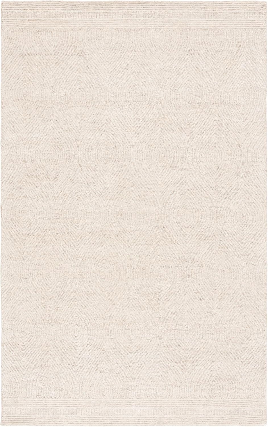 image:imageSAFAVIEH Abstract Collection Area Rug 10 Square Ivory amp Charcoal Handmade Wool Ideal for High Traffic Areas in Living Room Bedroom ABT340HIvoryBeige