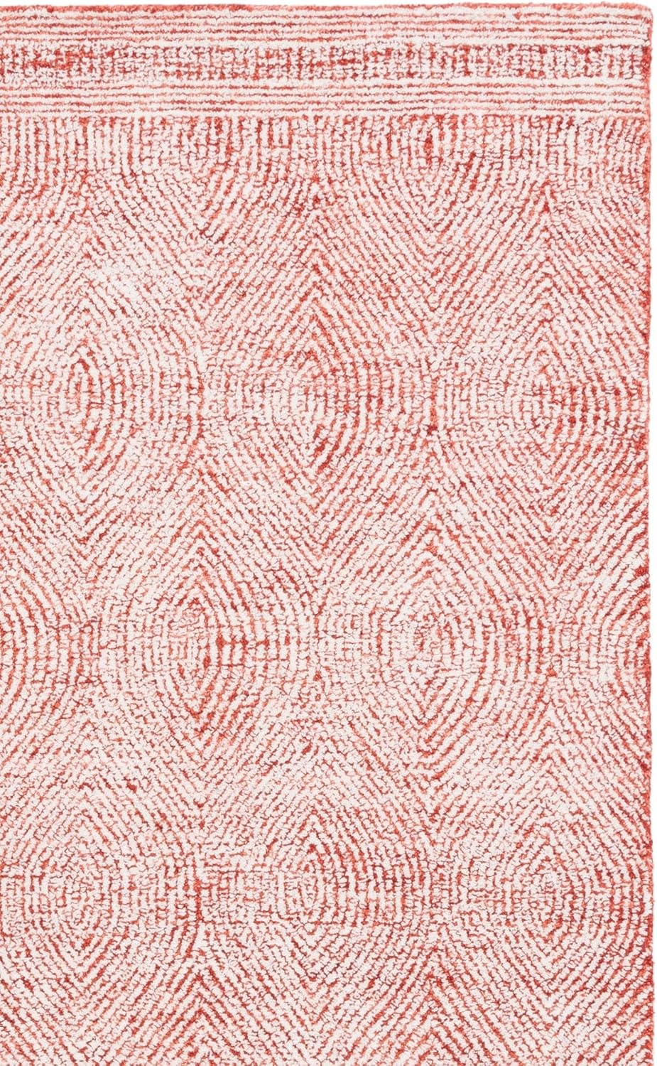 image:imageSAFAVIEH Abstract Collection Area Rug 10 Square Ivory amp Charcoal Handmade Wool Ideal for High Traffic Areas in Living Room Bedroom ABT340HIvoryRed