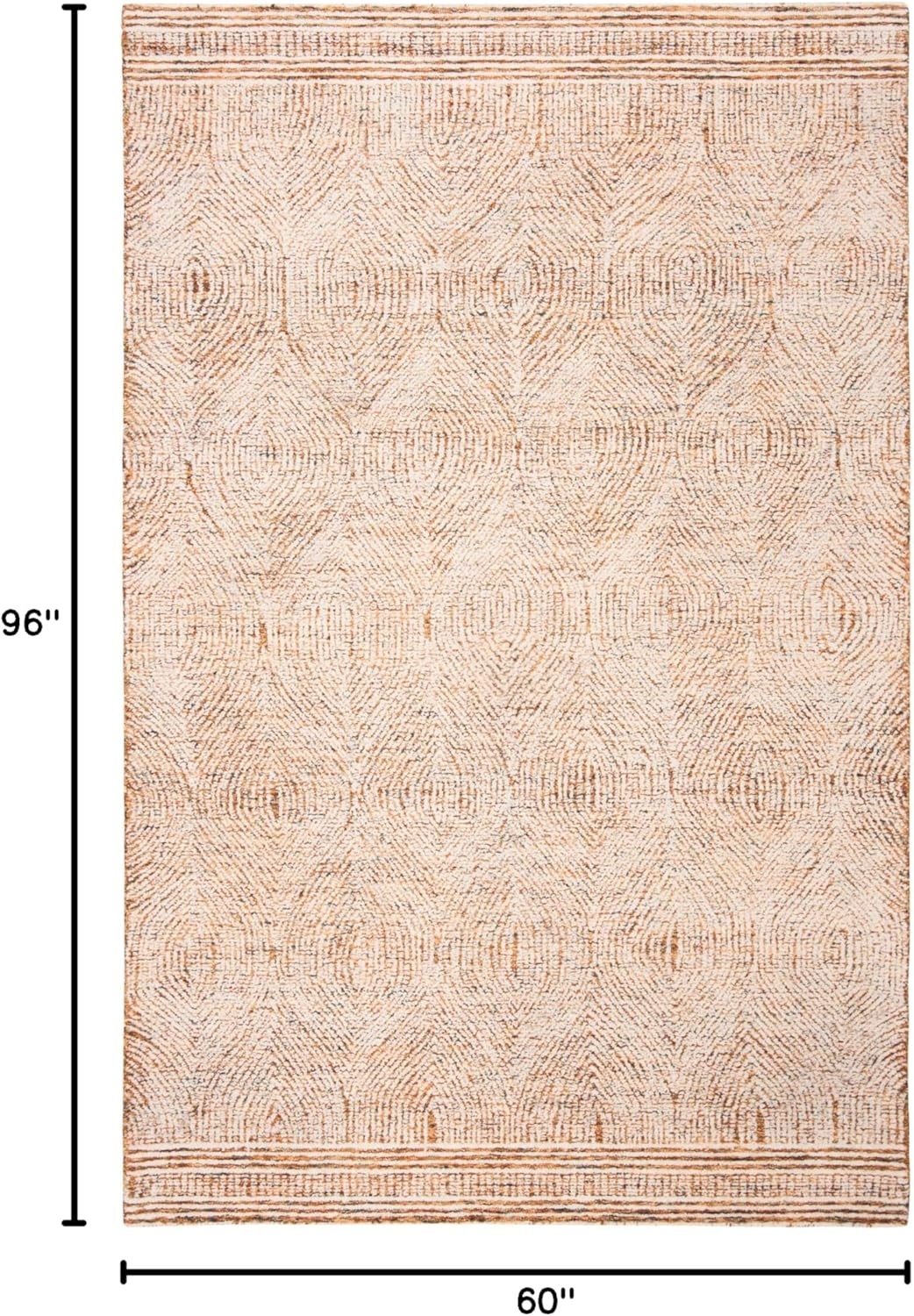 image:imageSAFAVIEH Abstract Collection Area Rug 10 Square Ivory amp Charcoal Handmade Wool Ideal for High Traffic Areas in Living Room Bedroom ABT340HIvoryRust