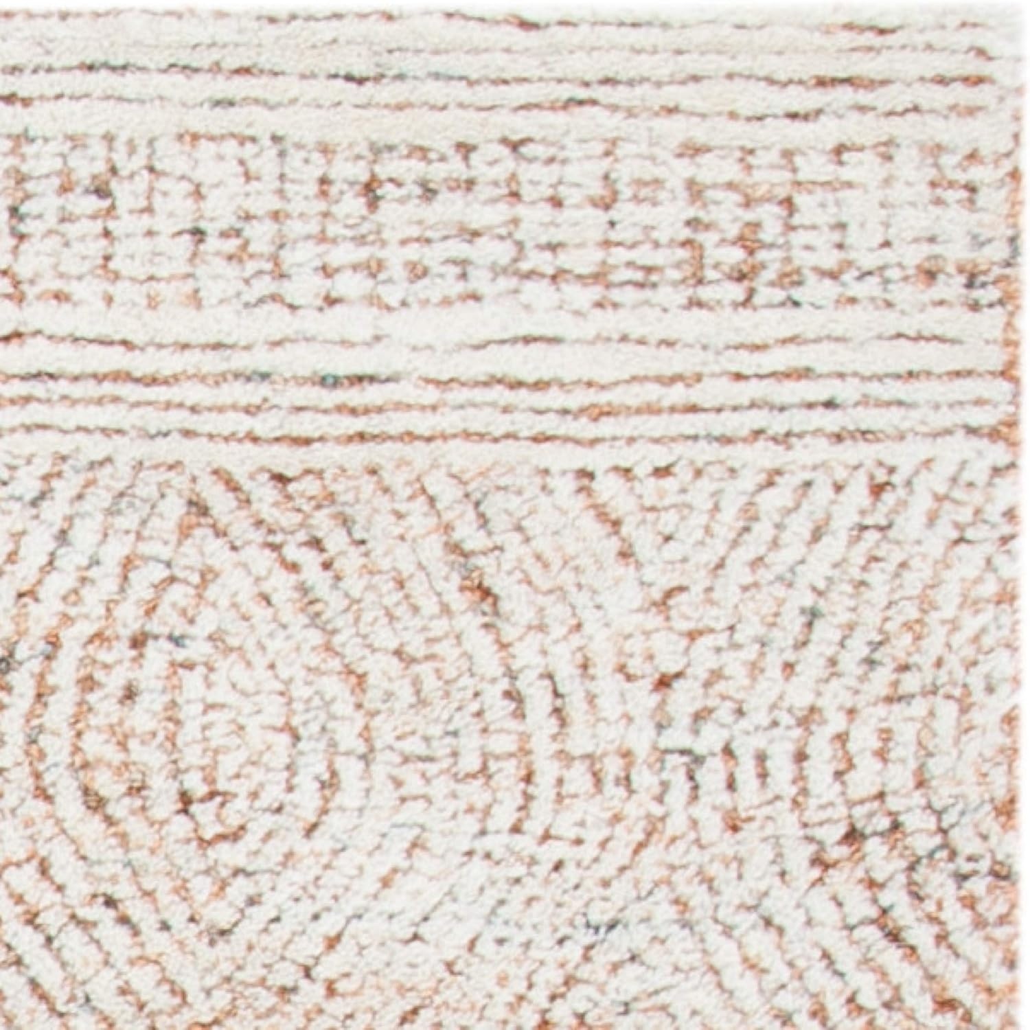 image:imageSAFAVIEH Abstract Collection Area Rug 10 Square Ivory amp Charcoal Handmade Wool Ideal for High Traffic Areas in Living Room Bedroom ABT340HIvoryRust