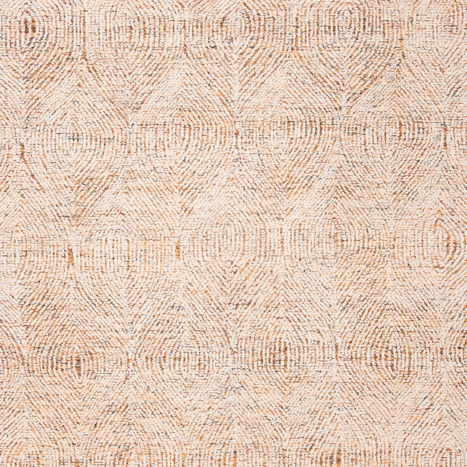 image:imageSAFAVIEH Abstract Collection Area Rug 10 Square Ivory amp Charcoal Handmade Wool Ideal for High Traffic Areas in Living Room Bedroom ABT340HIvoryRust