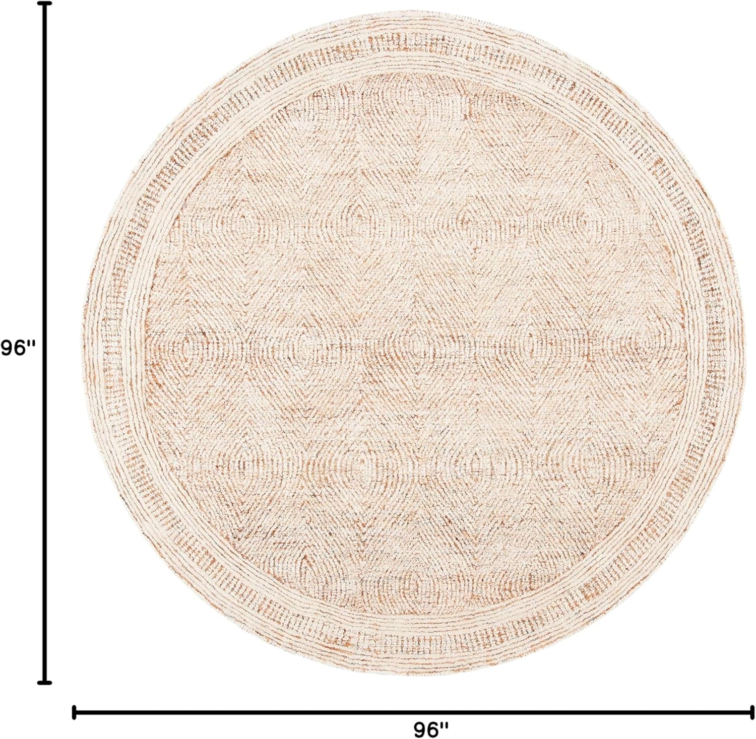 image:imageSAFAVIEH Abstract Collection Area Rug 10 Square Ivory amp Charcoal Handmade Wool Ideal for High Traffic Areas in Living Room Bedroom ABT340HIvoryRust