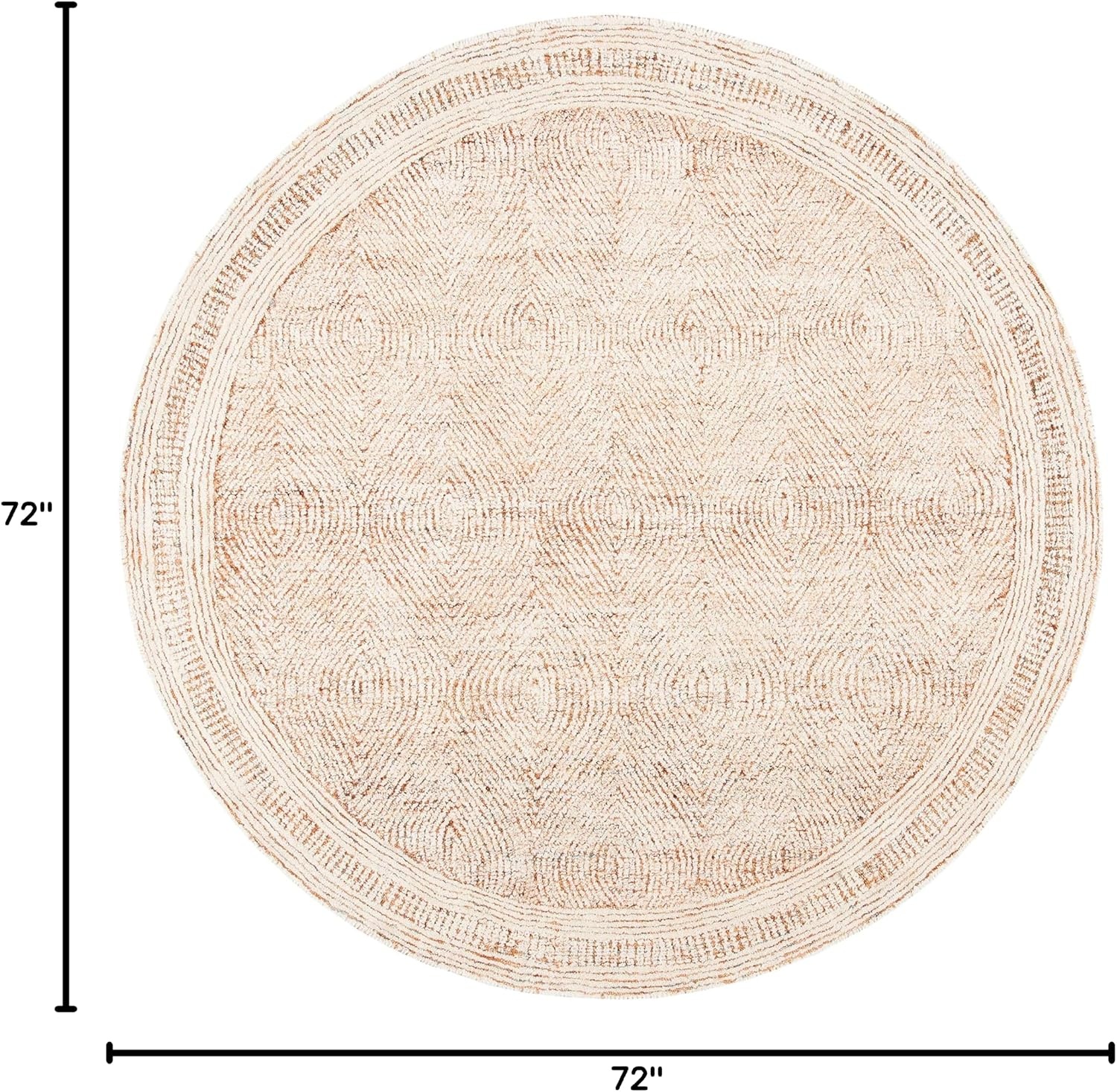 image:imageSAFAVIEH Abstract Collection Area Rug 10 Square Ivory amp Charcoal Handmade Wool Ideal for High Traffic Areas in Living Room Bedroom ABT340HIvoryRust
